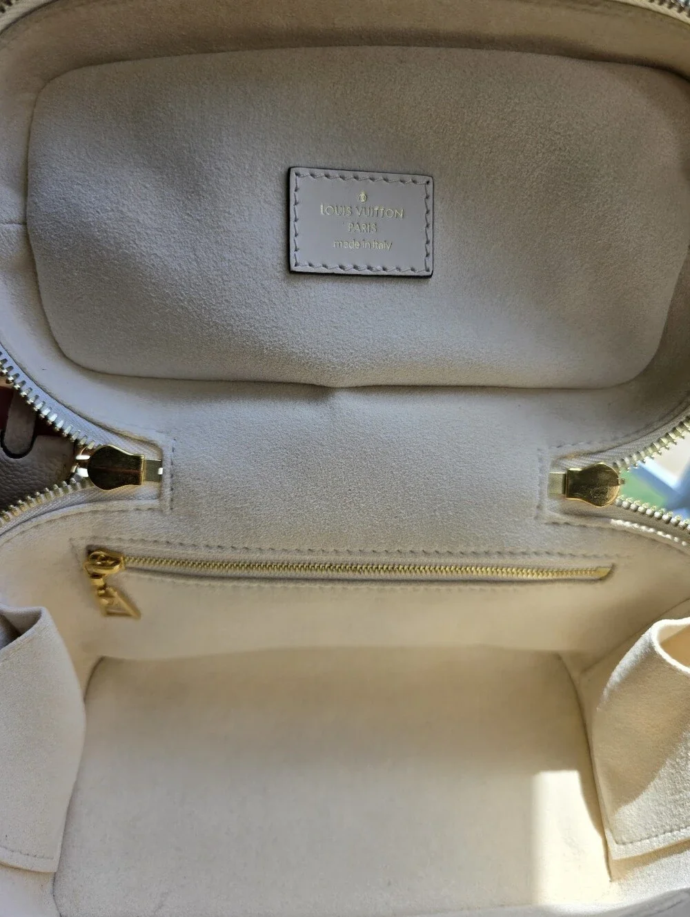 Louis Vuitton Vanity PM in Creme and Bois de Rose Bicolor Monogram Empreinte